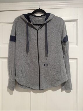 Under Armour Grey and Navy Full-Zip Hooded Jacket